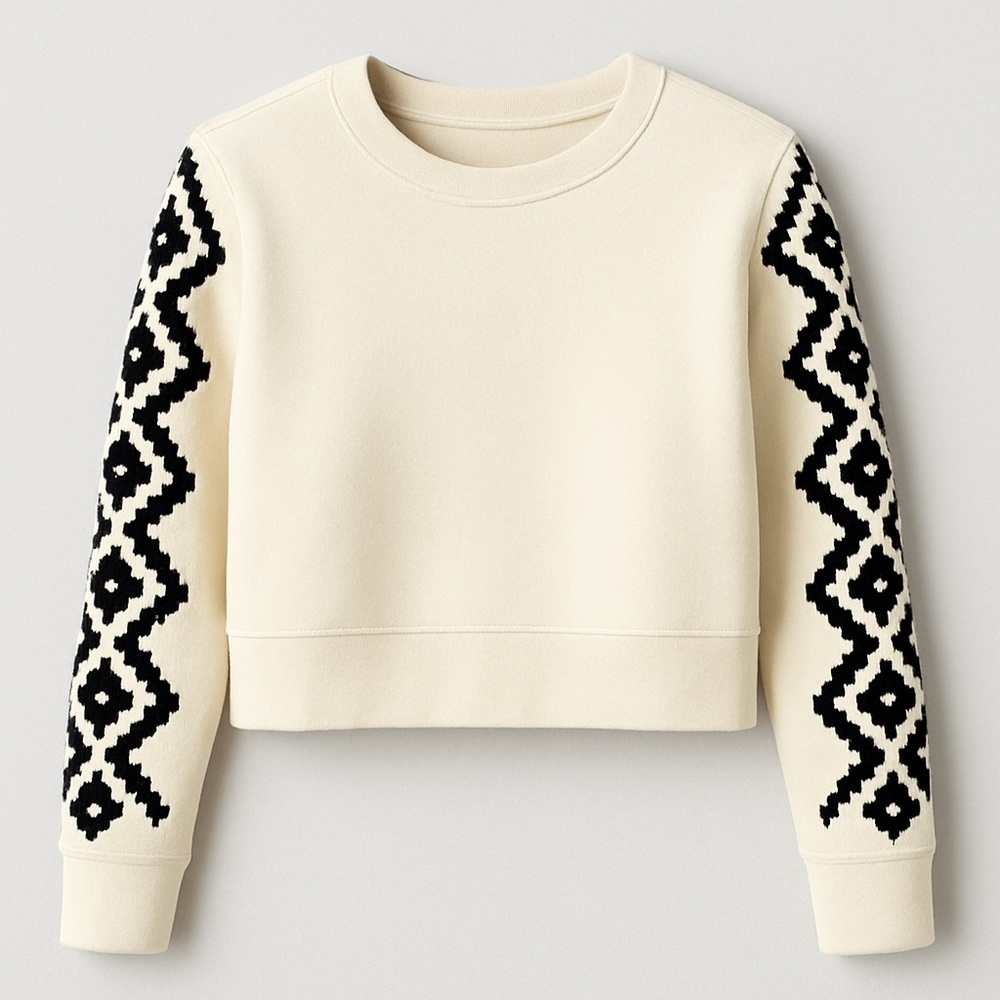 Vintage Lauren Ralph Lauren Active Ivory Black Sweatshirt Top  GUC M #1322